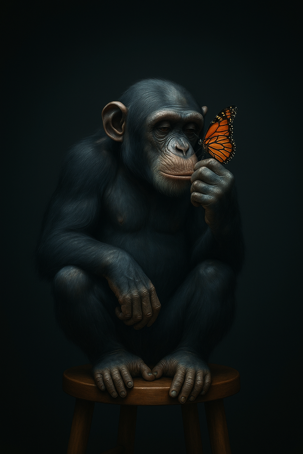 Chimpanzee and Butterfly